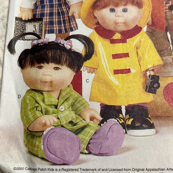 Butterick Pattern 6736 Cabbage Patch Kids Clothes 5 Outfits Uncut 2000 12” Doll - Picture 4 of 10